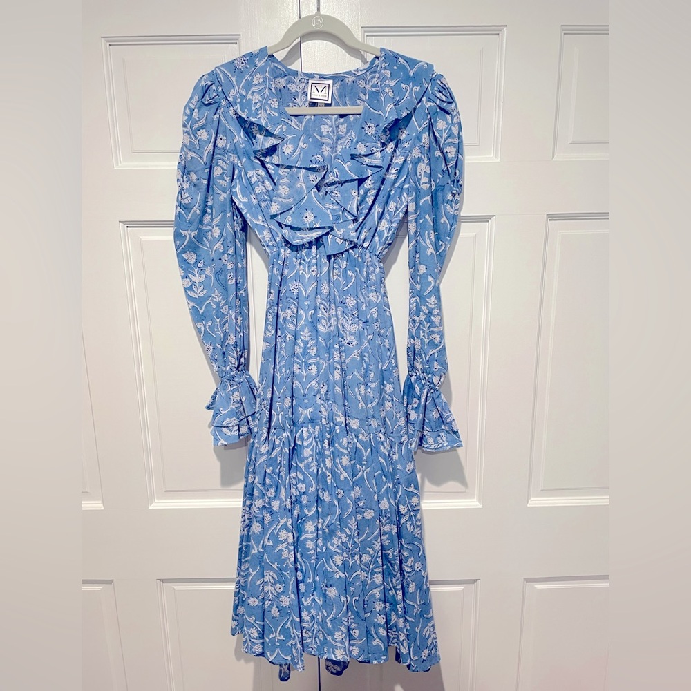 Neve & Noor Blue Block Print Dress - Size XS/S